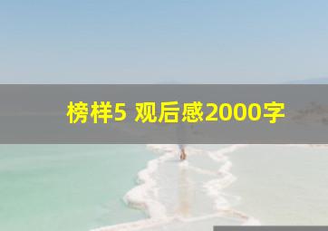 榜样5 观后感2000字